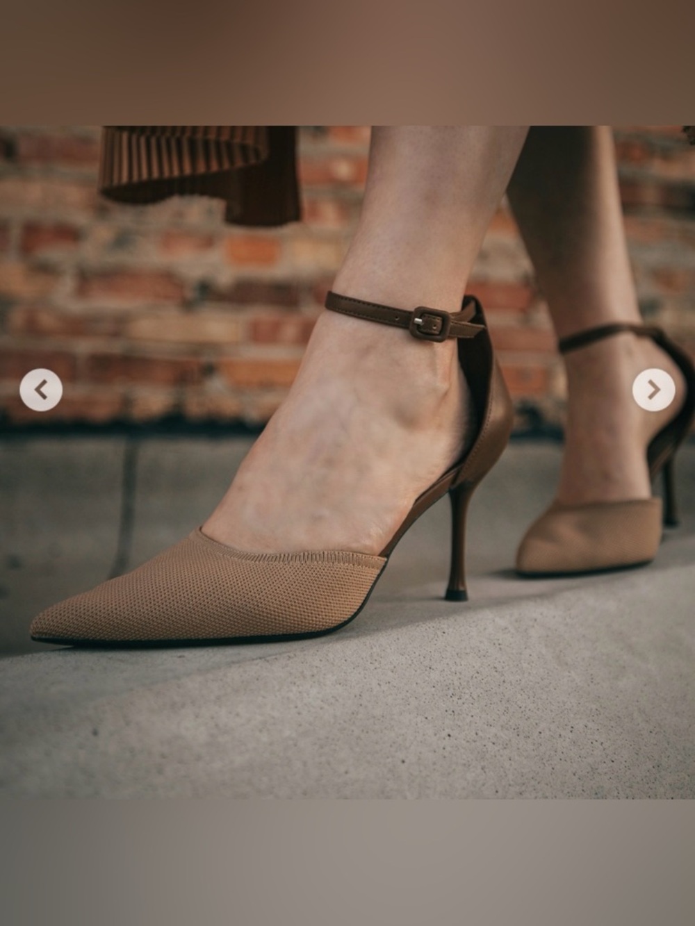 Cosy & Island Bicolor Strapped Pointed Toe Stiletto Pumps Size 7.5